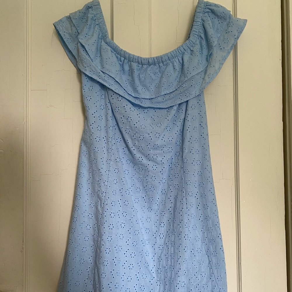 H&M Off-shoulder Eyelet Dress